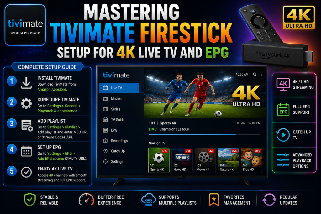 Mastering TiviMate Firestick Setup for 4K Live TV and EPG