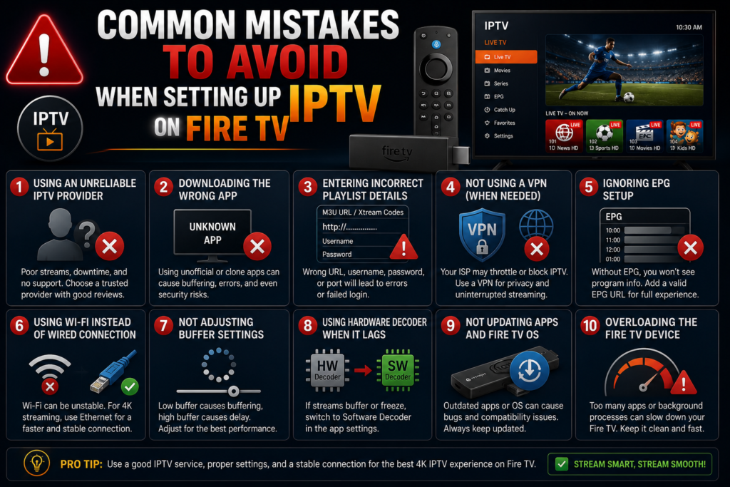Common Mistakes to Avoid When Setting Up IPTV on Fire TV