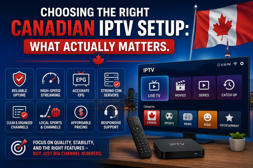 Best IPTV Canada (2026): Complete Setup Guide, Apps, Devices & Troubleshooting Choosing the Right Canadian IPTV Setup What Actually Matters
