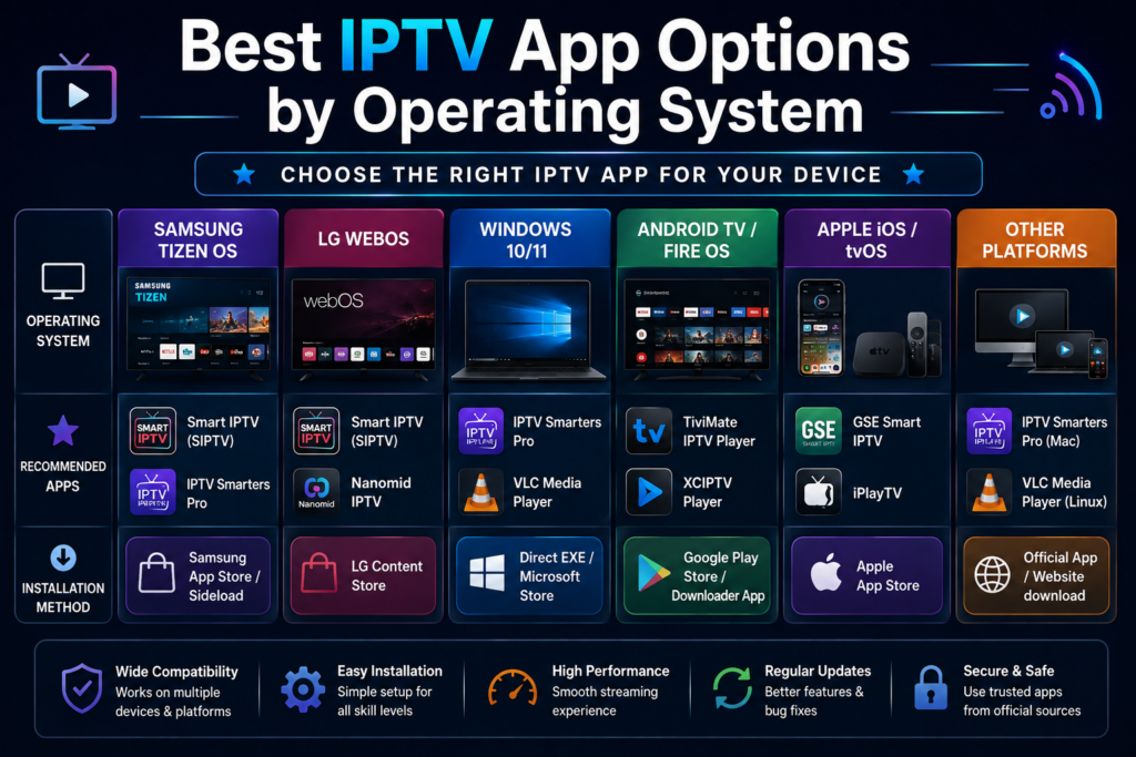 Best IPTV App Options by Operating System