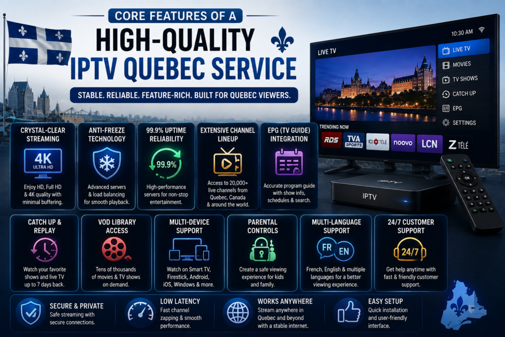 Core Features of a High-Quality IPTV Quebec Service