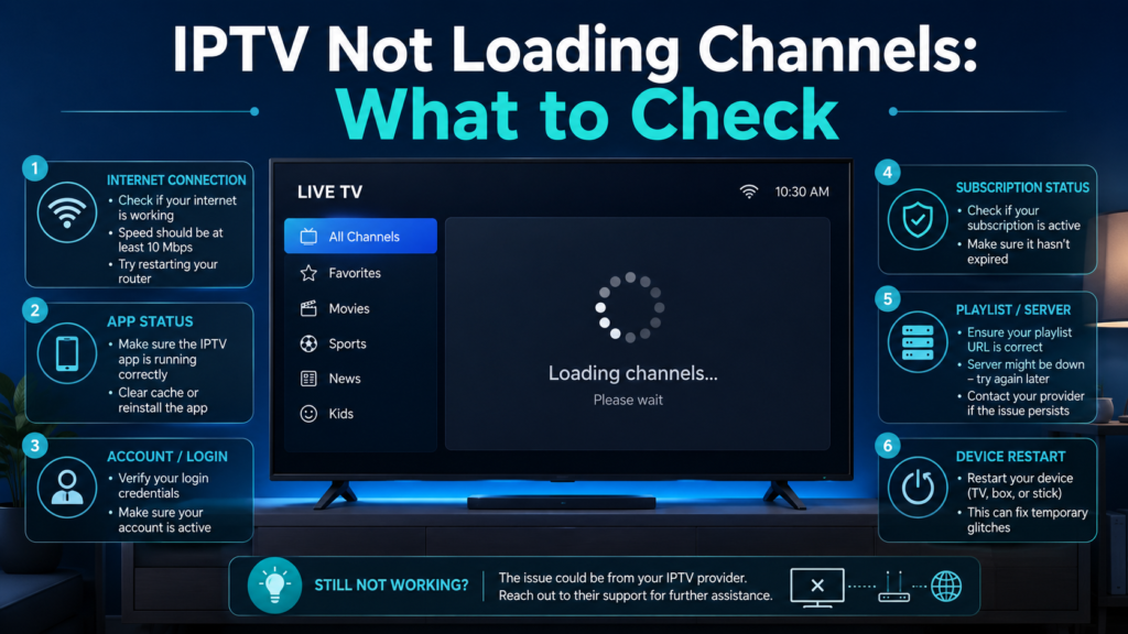 iptv not loading channels what to check