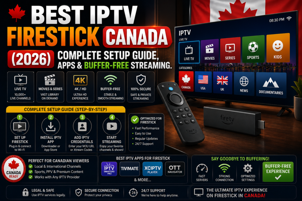 Best IPTV Firestick Canada (2026) Complete Setup Guide, Apps & Buffer-Free Streaming