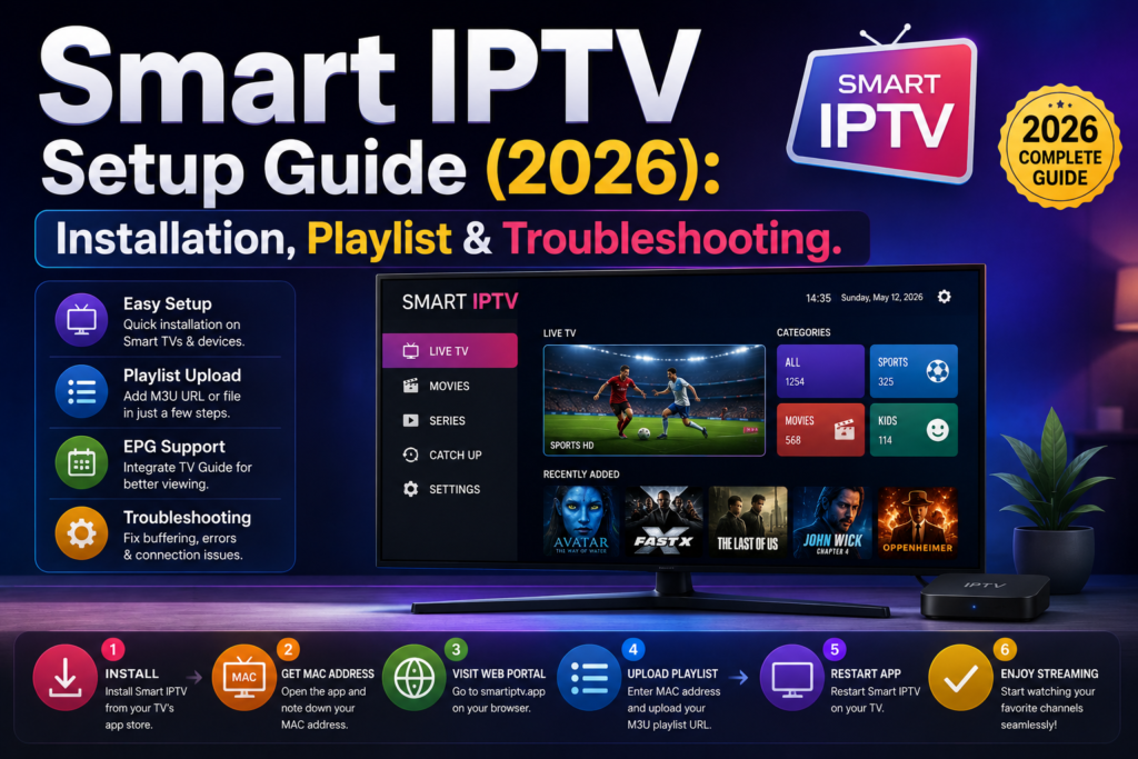 Smart IPTV Setup Guide (2026) Installation, Playlist & Troubleshooting