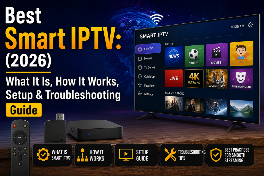Best Smart IPTV (2026) What It Is, How It Works, Setup & Troubleshooting Guide